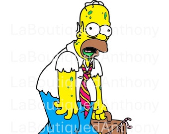 Halloween Les Simpsons Homer Zombie - Fichier numérique PNG téléchargeable