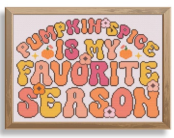 Pumpkin Spice Season Cross Stitch Pattern: Autumn Design (PDF Pattern)