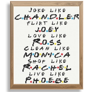 Friends inspired cross stitch pattern