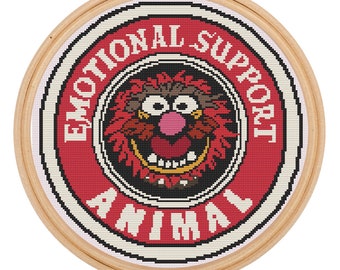 Emotional Support Animal cross stitch pattern, Muppet inspired cross stitch pattern, Animal cross stitch pattern