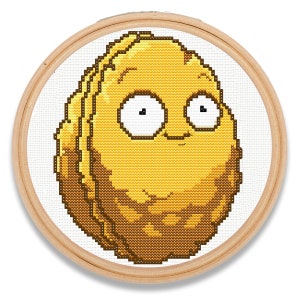 Wall-Nut plant cross stitch pattern from the video game Plants vs. Zombies