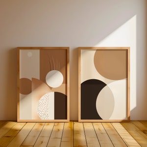 Set of 2 Japandi Wall Art Wabi Sabi Poster Minimalistic Japanese Wall Art Japandi Beige Art Poster Beige Wall Art Digital Download