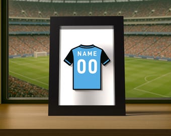 Personalized framed football jersey | 3D printed | Custom name, number & color | Gift idea