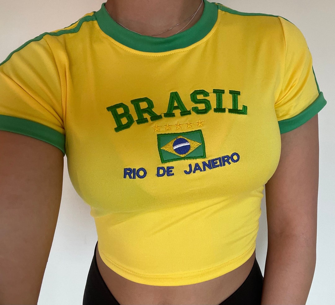 Y2K Brazil Crop Top Baby Tee, Y2K Baby Tee, Y2K Brazil Baby Tee, Y2K ...