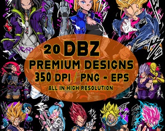 Diseños de anime / Diseños premium D-B-Z / Alta resolución / PNG de anime / Impresión DTF de anime / Impresión DTG de anime / Impresión por sublimación