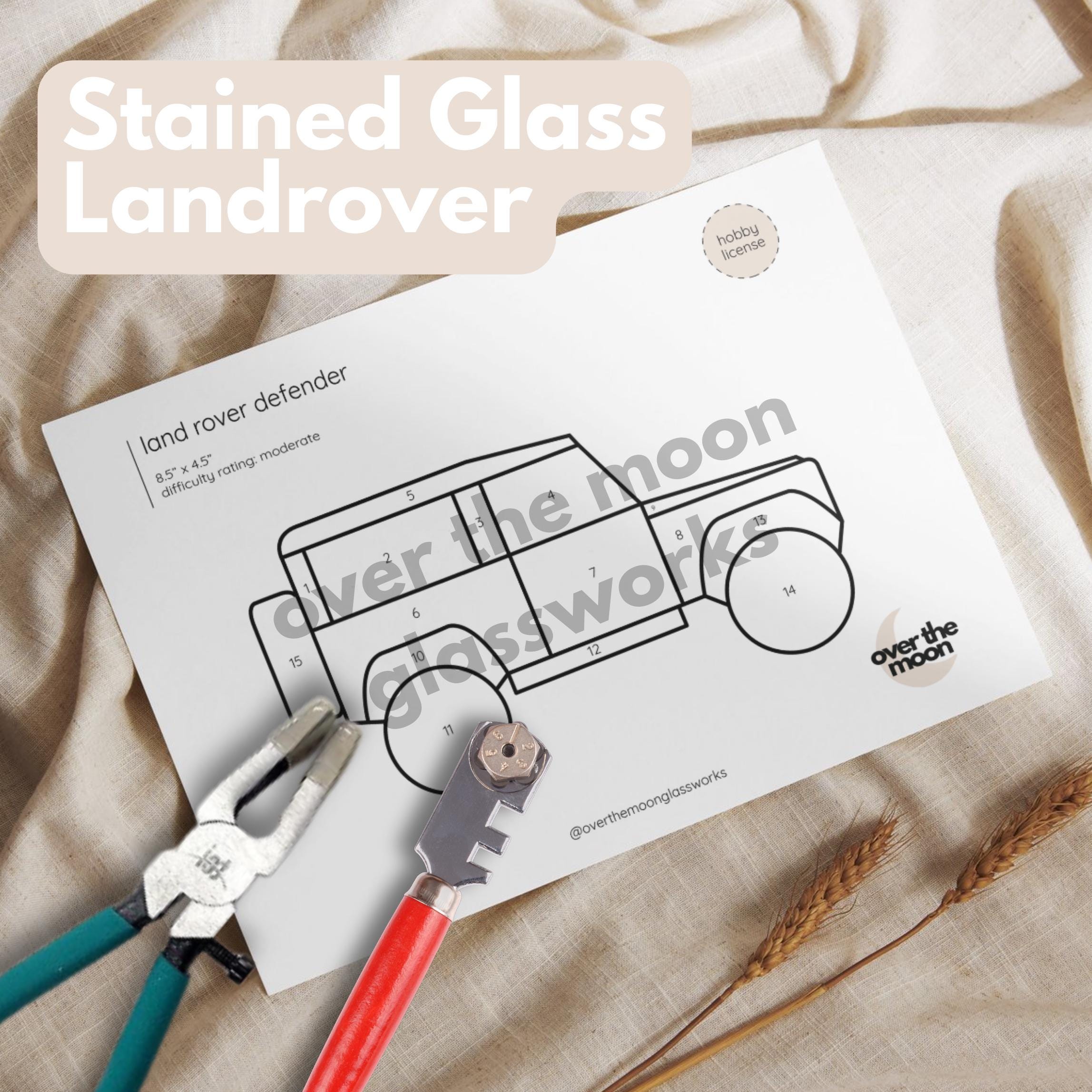 Stained Glass Land Rover Defender Pattern, Landrover Template Design ...