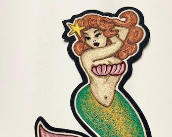 Mermaid Chainstitch Embroidered Patch