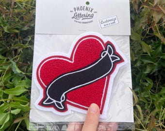 Customized Chenille Heart patch