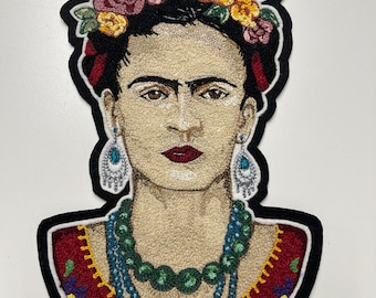 Chainstitch Embroidered Frida Portrait