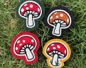 Chainstitch Embroidered Mushroom Patch