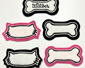 Personalized dog bone or kitty patch.