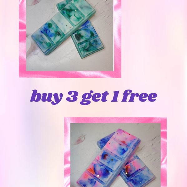 Buy 3 GET 1 FREE use code 50g Vegan Friendly, Highly Strong Wax Melt Bars, Snap Bars, Home Fragrance,  Laundry Scented, Various Dupes.