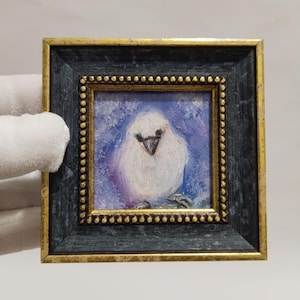 Framed Little Bird Painting Oil Painting Original Handmade Flower Bird Home Decor Wall Art, for Friendfor lover Valentine&#39;s Day Gift