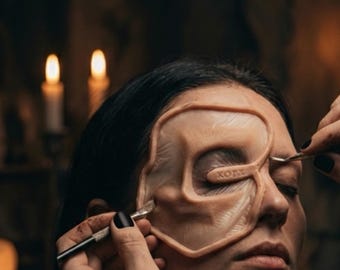 Ojos hundidos de zombi/esqueleto / Prótesis de silicona / Criatura monstruosa / Maquillaje de efectos especiales / Halloween