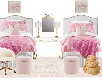 Pink Lilly Pultizer Style Dorm Room