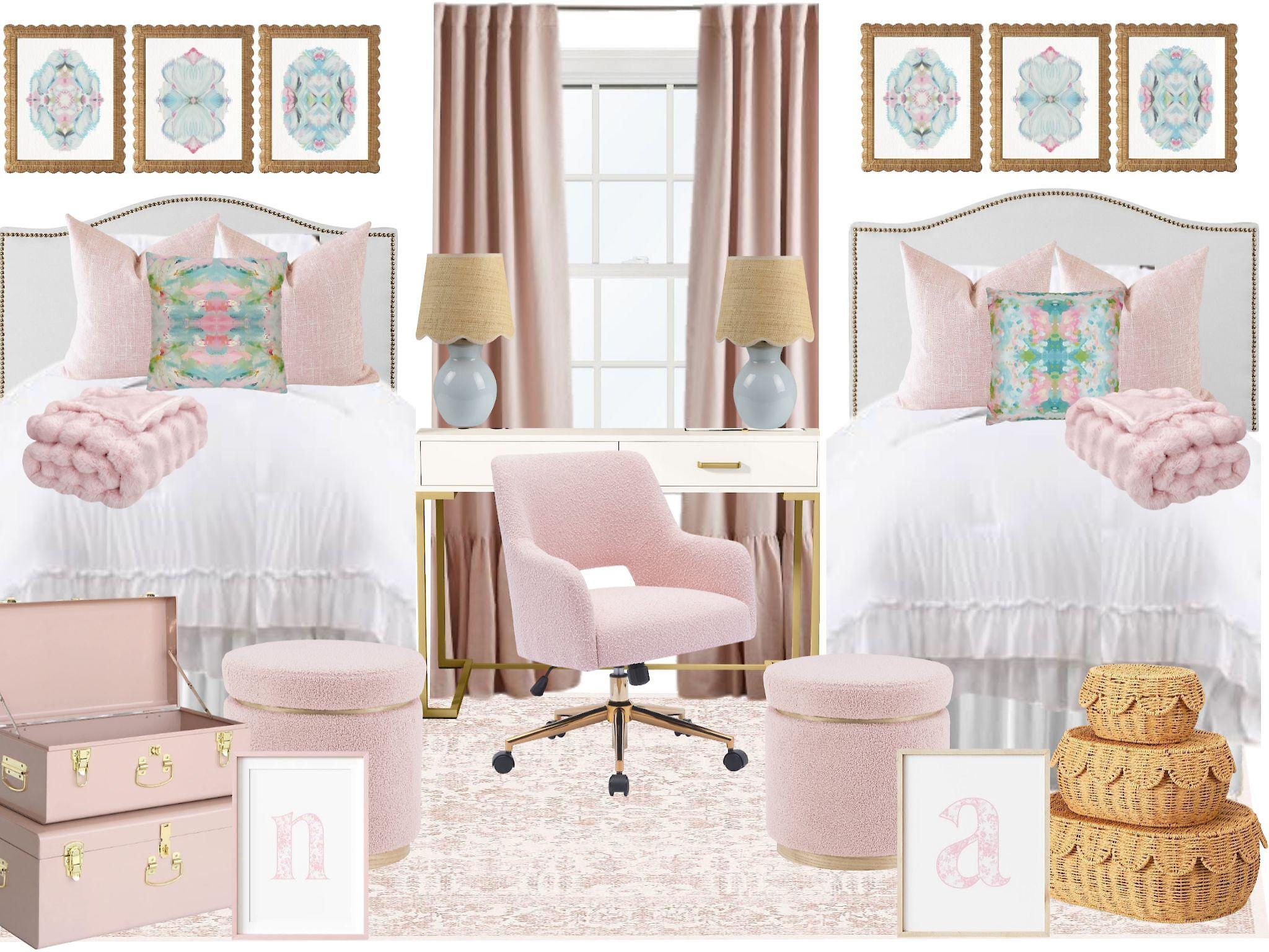 Preppy Dorm Room Design - Etsy