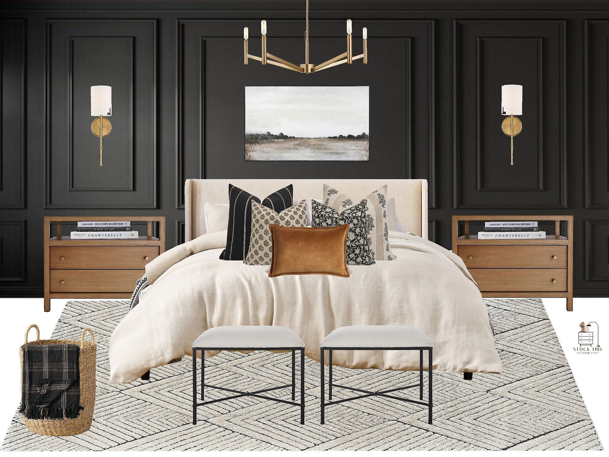 Moody Transitional Bedroom Design - Etsy
