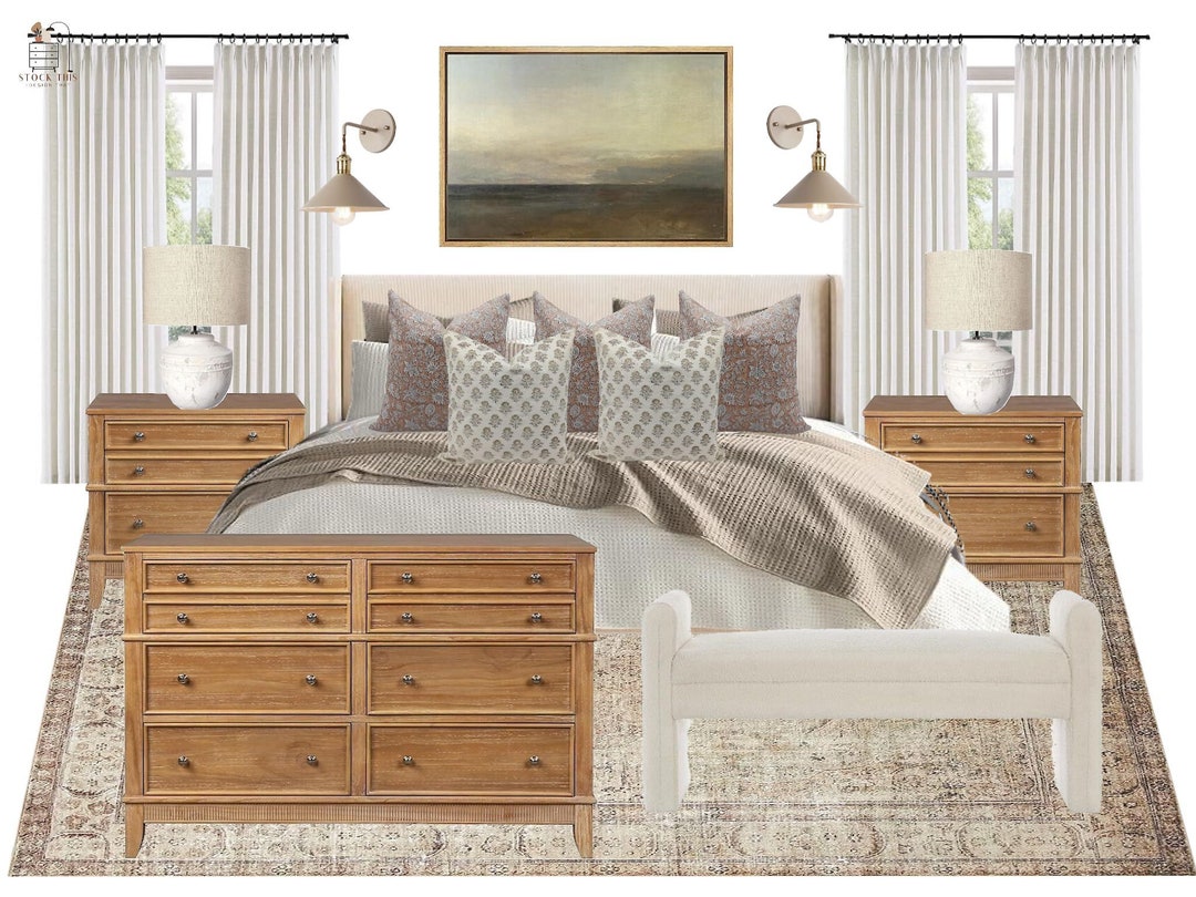 Neutral Sophisticated Bedroom Design - Etsy