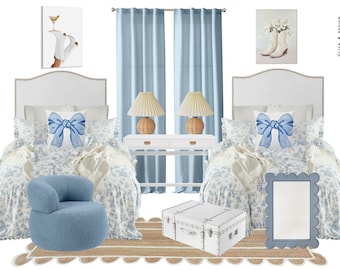 Blue Love Shack Fancy Girls Room/Dorm Room