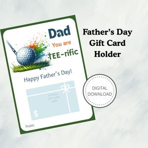 Tarjetero para el Día del Padre, Regalo para el Día del Padre, Tarjeta de felicitación de golf, Regalos para papá, Tarjeta imprimible
