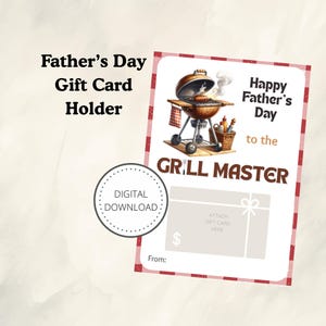 Tarjetero para el Día del Padre, Regalo para el Día del Padre, Tarjeta Imprimible, Tarjetero para Asar a la Parrilla, Regalos para Papá, Tarjeta para el Día del Padre