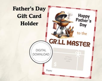 Grill Master Father's Day Gift Card Holder (Digital Download)