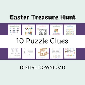Easter Treasure Hunt, 10 Puzzles, Printable, Digital Download