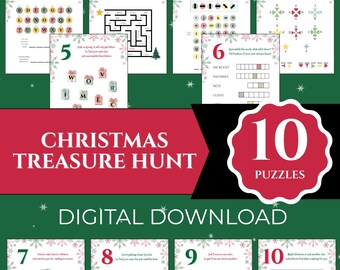 Búsqueda del tesoro navideña para niños: 10 pistas (descarga digital)