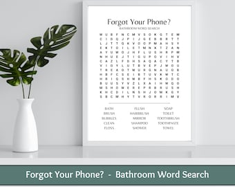 Ricerca di parole in bagno: Hai dimenticato il telefono? Arredamento per la casa (download digitale)
