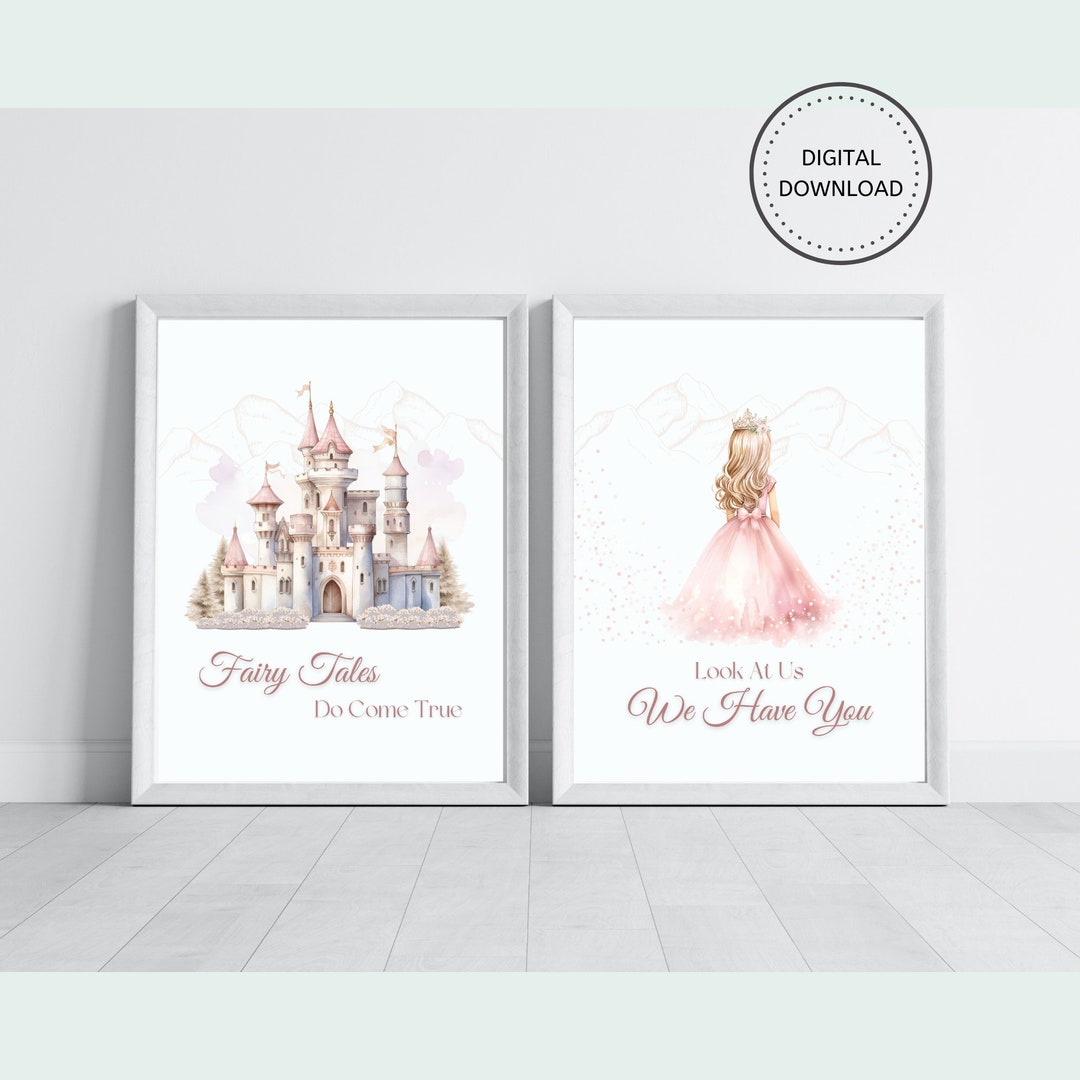 Princess Wall Art, Little Girl's Room Decor, Fairy Tale Castle ...