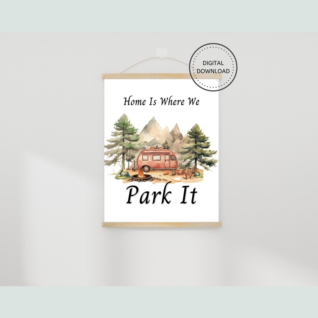 Heme Is Where We Park It - Personalized Shaped Wood Sign, 2 Layers Sign - Gift For Camping Lovers
