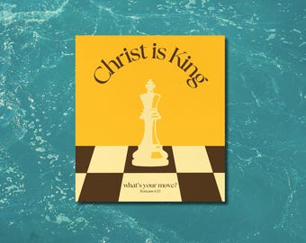 Original Handmade Christ is King Chess Weatherproof Glossy Christian/Religious Scripture Sticker
