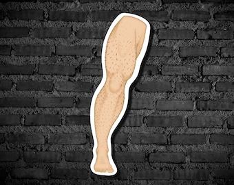 Hairy Man Leg Sticker