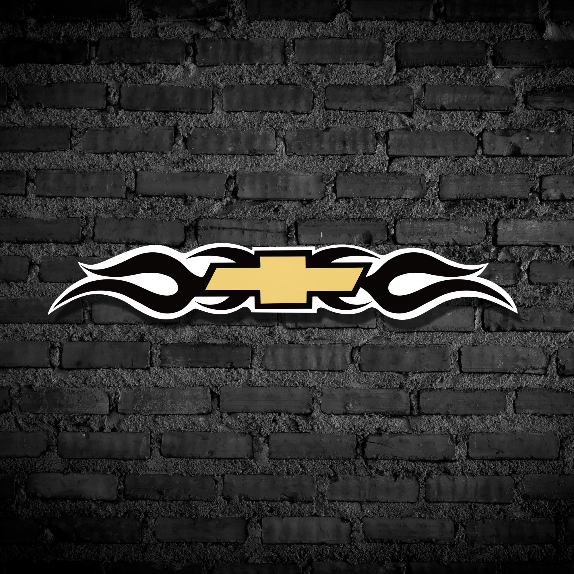 Chevy Sticker Weatherproof Glossy or Protective With Flames Chevy Tramp ...