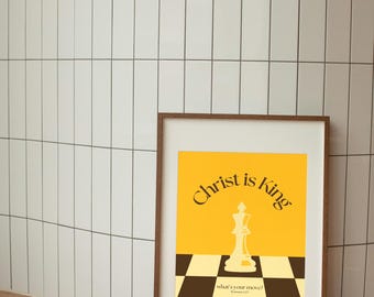 Christ is King Chess Print: Trendy Christian Wall Art (Digital Download)