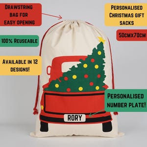 Personalisierte Weihnachtssäckchen für Kinder Namenssäckchen für Weihnachtsgeschenktüte aus dem Nordpol Weihnachtsmann Liefersack Heiligabend Box
