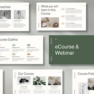 Ivy | CANVA Business Life Coach Masterclass Template Webinar Presentation Online Course Creation Slide Deck Modern Minimalist Company Slides
