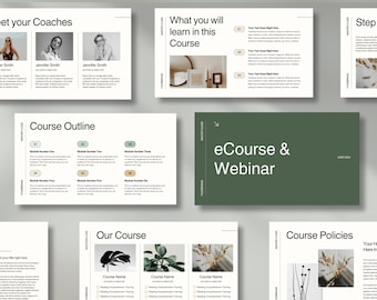 Ivy / CANVA Plantilla de clase magistral de Business Life Coach Presentación de seminario web Creación de cursos en línea Presentación de diapositivas Diapositivas de empresa minimalistas modernas