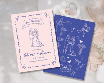 Vintage Style Save the Date Template Editable Save the Date Instant Download Wedding Invitation Digital Template Card