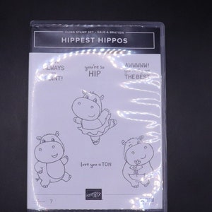 販売終了 SALE-A-BRATION 2022 Stampin Up! スタンプセット Hippest Hippo、7 個セット + ダイ 19 個