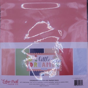 Little Dreamer Girl Coordinating Solids Paper Pack by Echo Park
