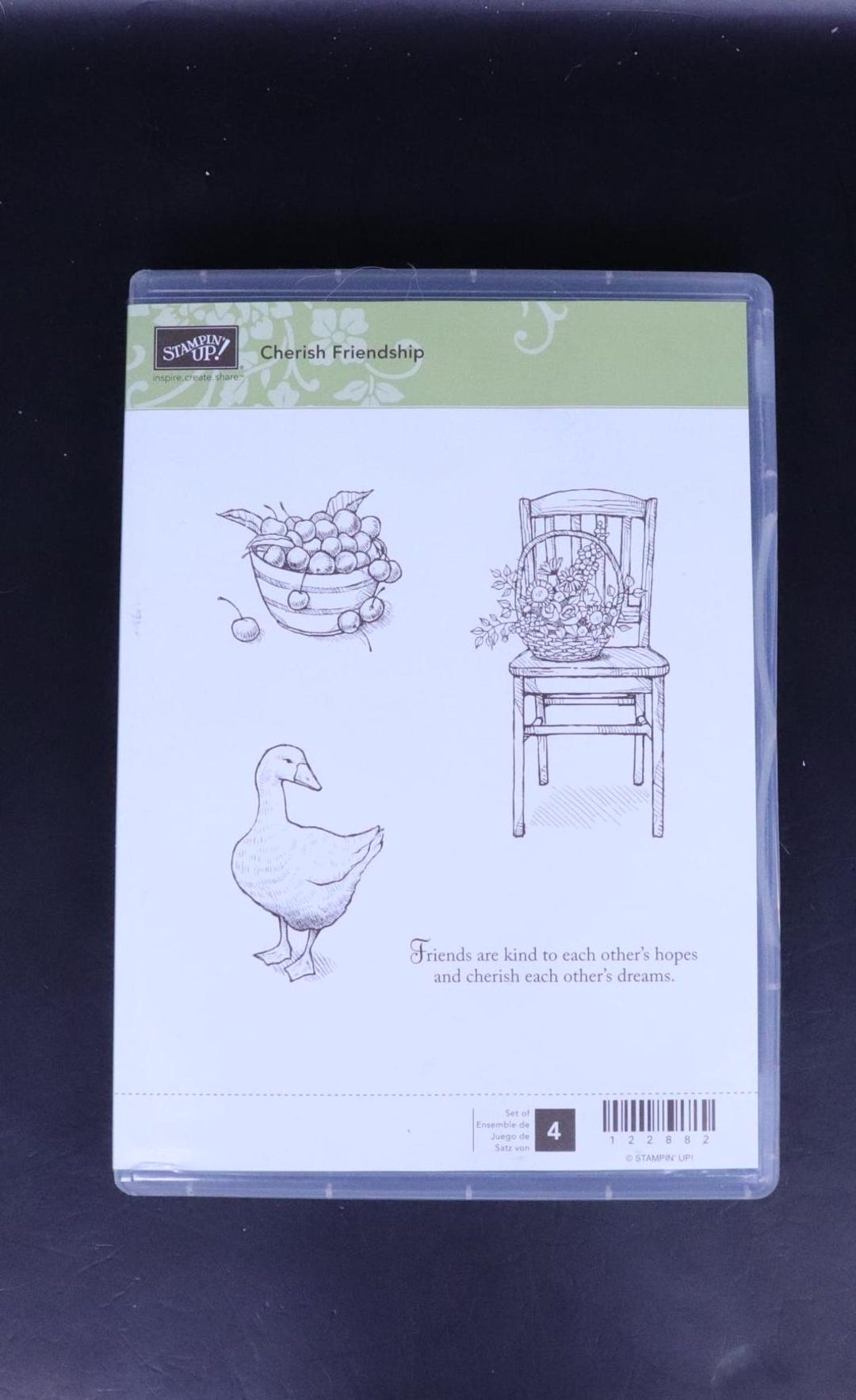 Cherish Friendship Red Rubber Cling Stamp Set From STAMPIN UP - Etsy