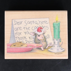 Stampabilities House Mouse Caro Babbo Natale: ho mangiato i tuoi biscotti HMJR1073 Timbro in gomma 2008, RARO