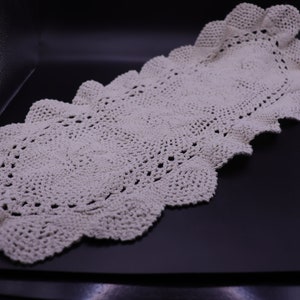 Ten Assorted Handmade Doilies of Various Sizes 22x9 Oblong 4