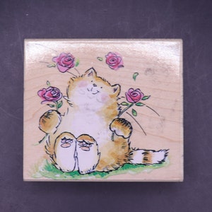 Vintage rubber stamp by Penny Black, "...It's Amore" a used and wood mounted design for every day use from Margaret Sherry