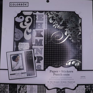 COLORBOK 12x12 Paper Pad with Stickers and Punchouts - Midnight