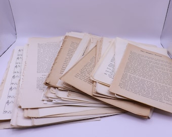 May include: A stack of old, yellowed, and worn paper pages with text printed on them. The top page has the title "The Slightly Moving".
