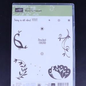 Bellissimo set di timbri fotopolimerici Pavone di STAMPIN UP