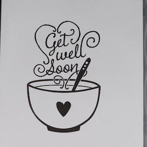 Set d'estampes "Get Well" en caoutchouc rouge sur bois de STAMPIN UP