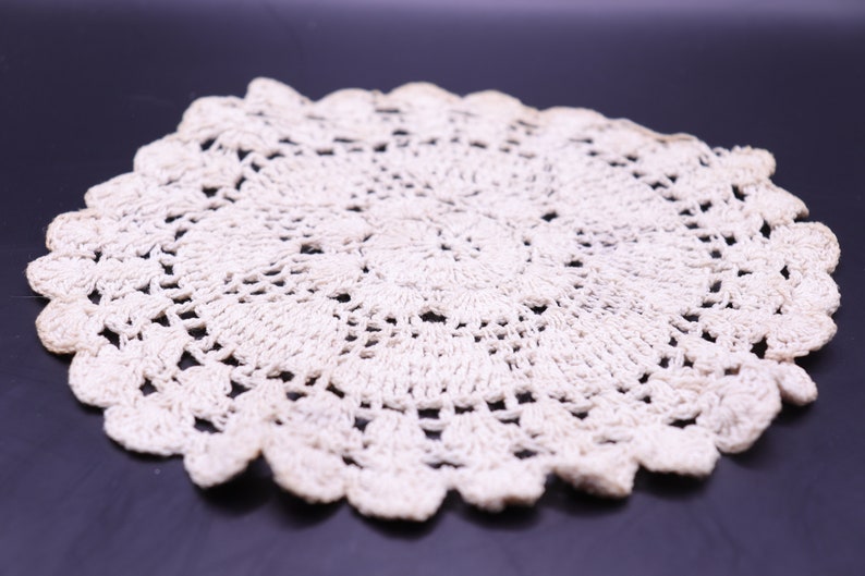 Ten Assorted Handmade Doilies of Various Sizes 7 in. Round 6